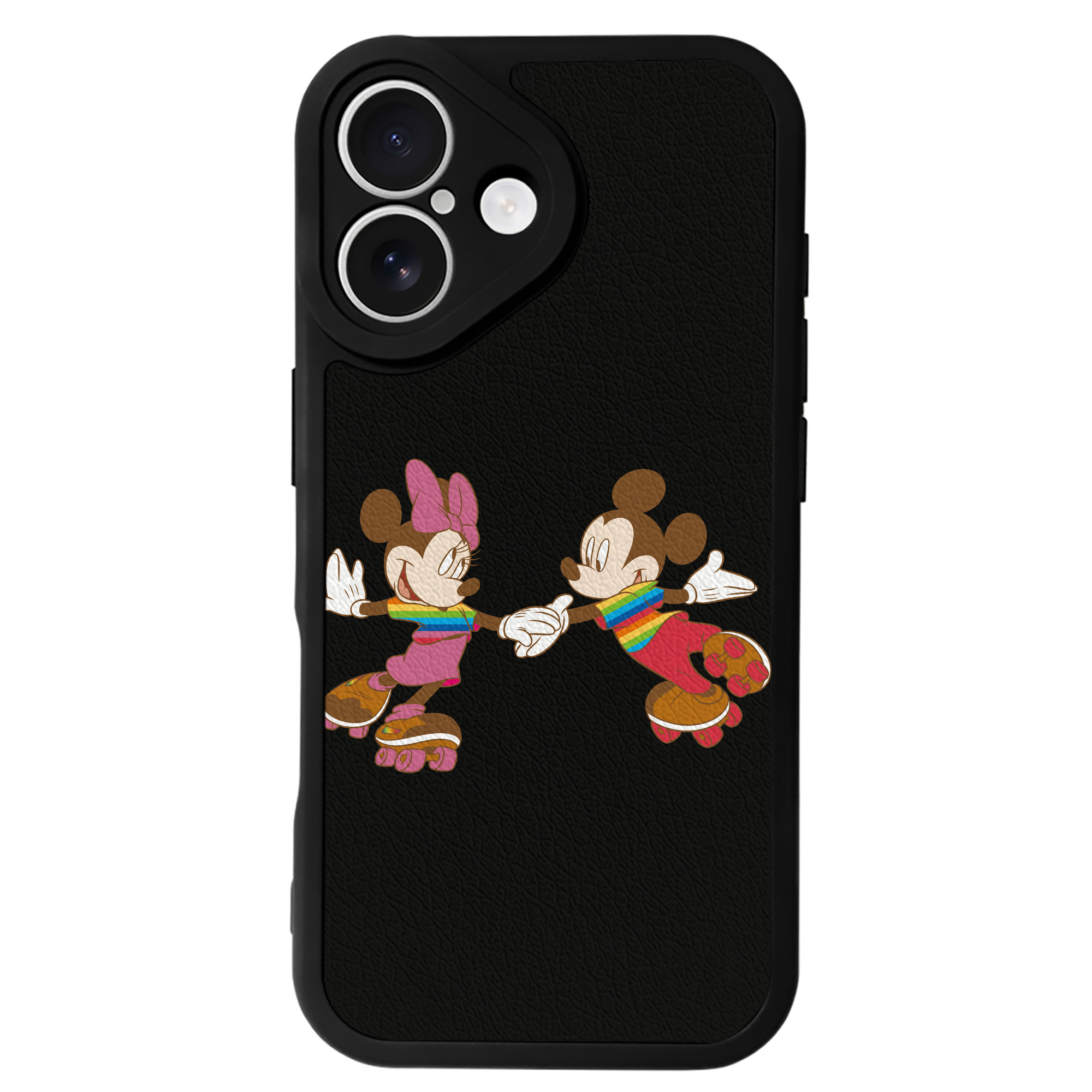 （画像用） ミッキーマウス Mickey Mouse 【iPhone 16シリーズ対応】シリコンスマホケース（レザー調） 材質：シリコン